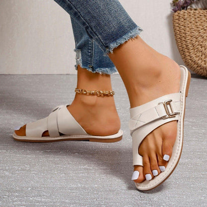 Classic Comfort Flat Sandals for Bunions - Blissful Shoes