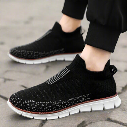 Klassischer Look Herren Slipper Sneaker Grau Meliert