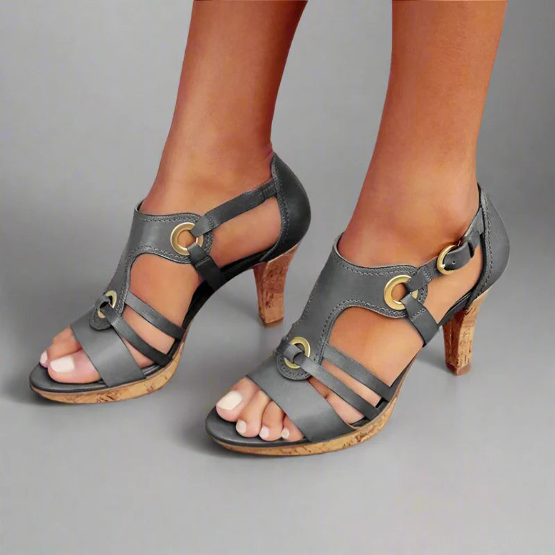 Elegante Damensandalen 5 cm Absatz Große Größen Rot