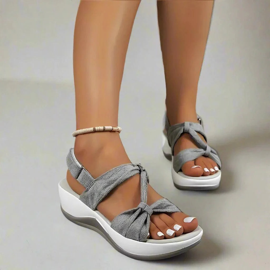 Schicke Damen Orthopädische Sandalen Mit Fußbett Zwei Riemen