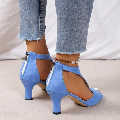 Bequeme Orthopädische Kitten Heels Schwarz Damen Modell